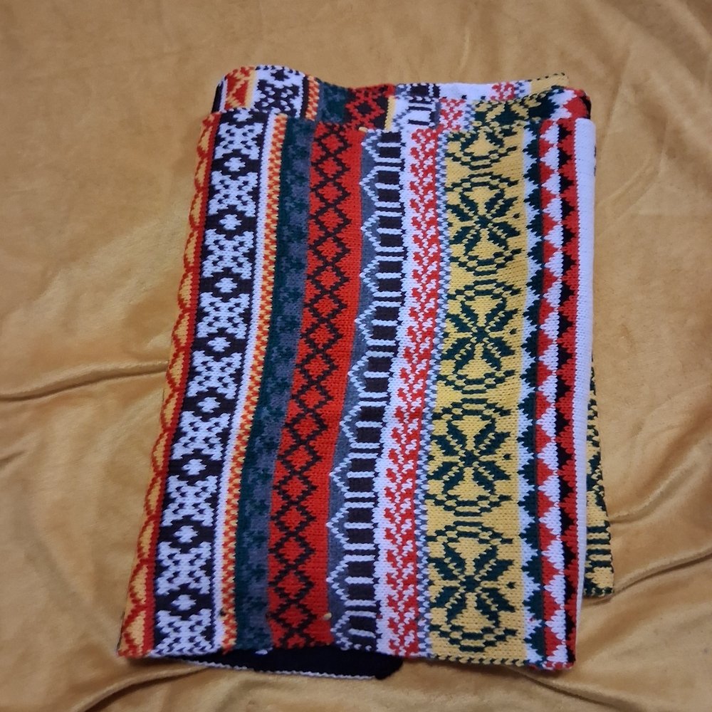 Festive Reindeer Patterned Scarf - Picture 2 of 5